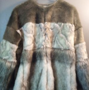 Zara contrasting faux fur jacket
